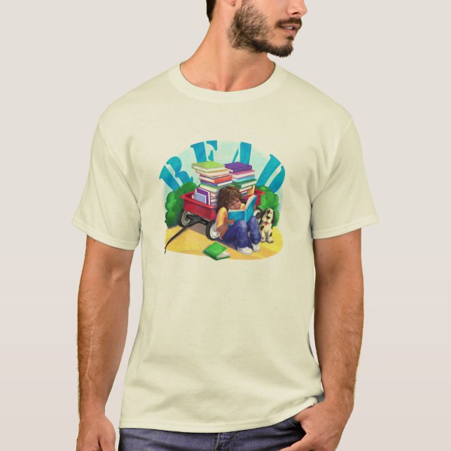 READ Book Wagon Art T-Shirt (Front)