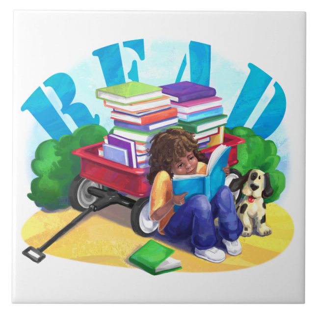READ Book Wagon Art Tile (Front)