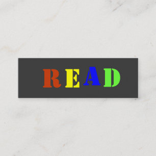 READ Bookmark to Customise Mini Business Card