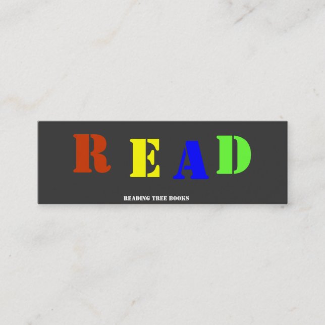 READ Bookmark to Customise Mini Business Card (Front)