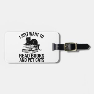 "Read Books and Pet Cats Art" Luggage Tag