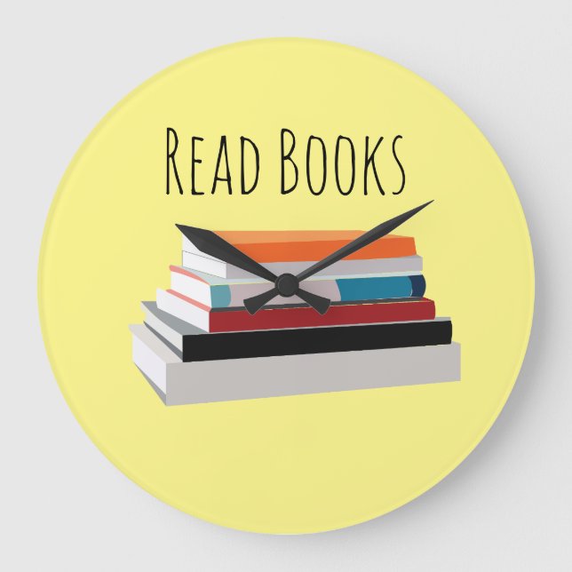 Read Books Book Lover Personalised Large Clock (Front)