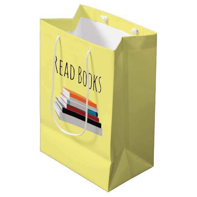 Read Books Book Lover Personalised Medium Gift Bag (Front Angled)