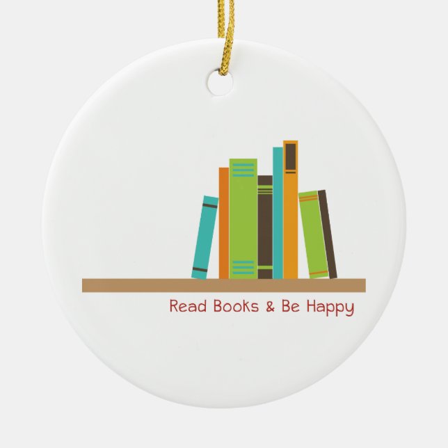 Read Books Ceramic Tree Decoration (Front)