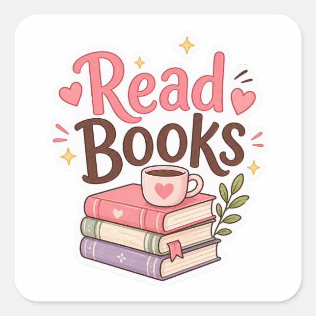 Read Books Cosy Reading Aesthetic Art Sticker (Front)