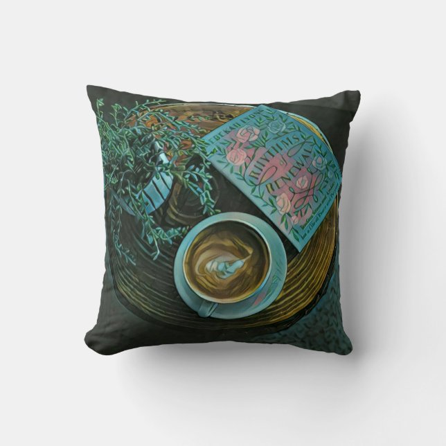 Read Books, Drink Coffee Cushion (Front)