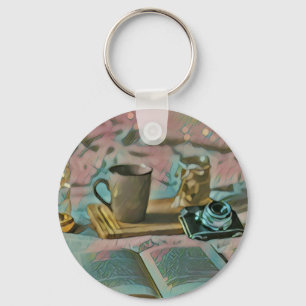 Read Books, Drink Coffee Key Ring