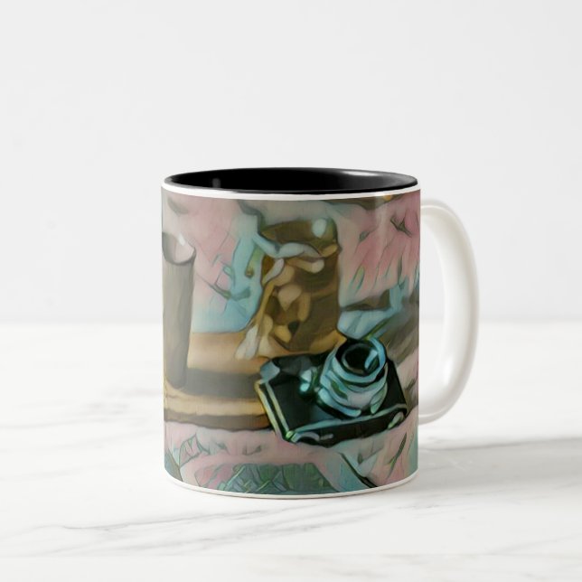 Read Books, Drink Coffee Two-Tone Coffee Mug (Front Right)