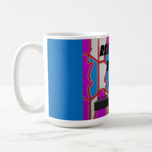 Read Books messahe with art hippy patterns Coffee Mug (Left)