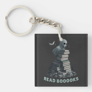 Read booooks, Ghost reading books Key Ring