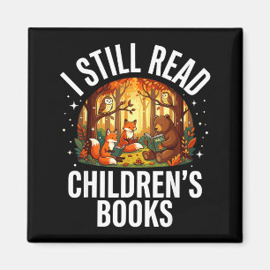 Read children's books - forest animal owl book magnet