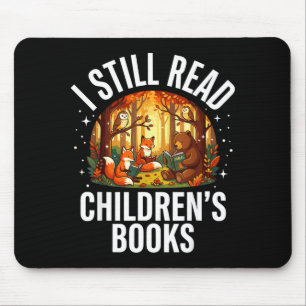 Read children's books - forest animal owl book mouse mat