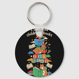 Read children's books funny book lover whimsical key ring