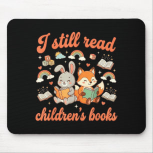 Read children's books funny reading animals mouse mat