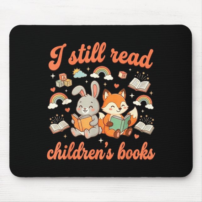 Read children's books funny reading animals mouse mat (Front)