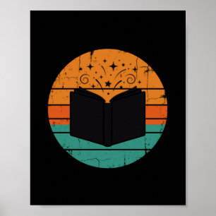 Read children's books funny vintage retro men poster