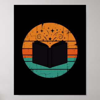 Read children's books funny vintage retro men poster