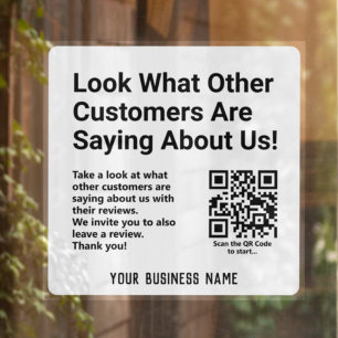 Read Customers Reviews and Leave a Review Window Cling