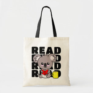 Read: Cute Koala Reading Book & Coffee Mug Tote Bag