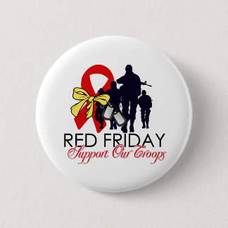 Read Friday - Support Our Troops 6 Cm Round Badge