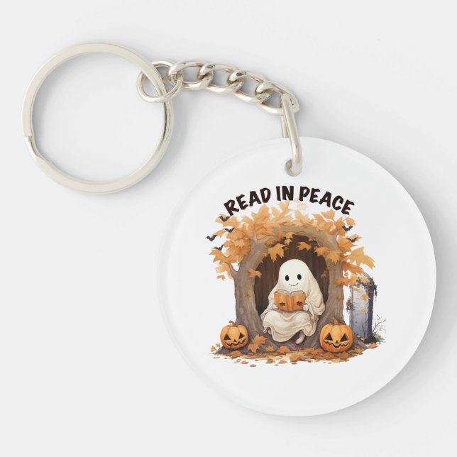 Read in Peace Boo Ghost Key Ring (Front)