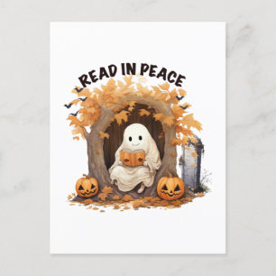 Read in Peace Boo Ghost Postcard