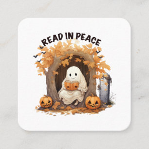 Read in Peace Boo Ghost Square Business Card