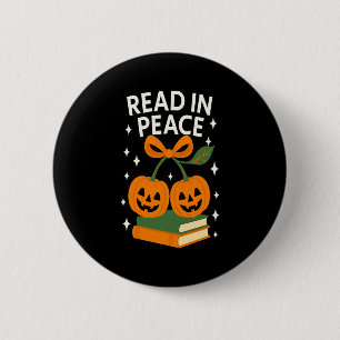 Read in Peace Funny Halloween Book 6 Cm Round Badge
