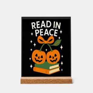 Read in Peace Funny Halloween Book Acrylic Sign