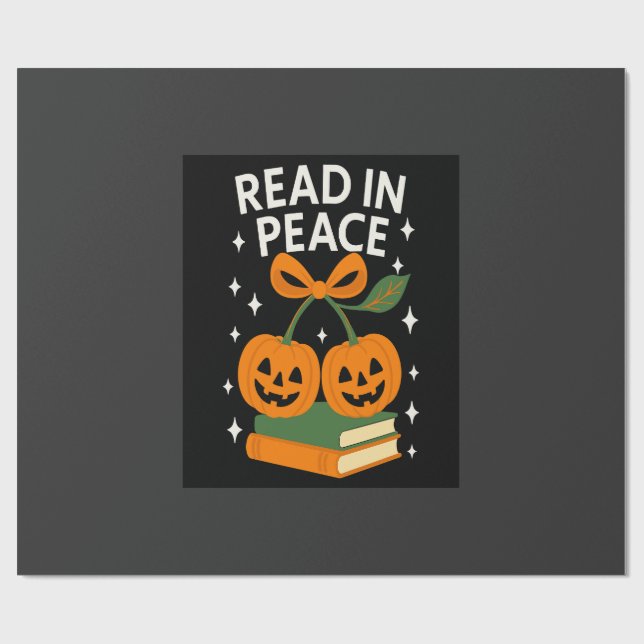 Read in Peace Funny Halloween Book Wrapping Paper (Flat)