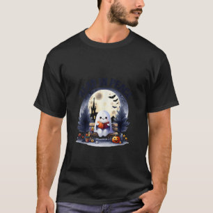 Read In Peace Halloween Ghost Reading Book Lover H T-Shirt