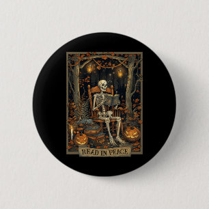 Read In Peace Skeleton Halloween Read Banned Books 6 Cm Round Badge