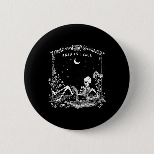 Read In Peace Spooky Teacher Skeleton Trick Teach 6 Cm Round Badge