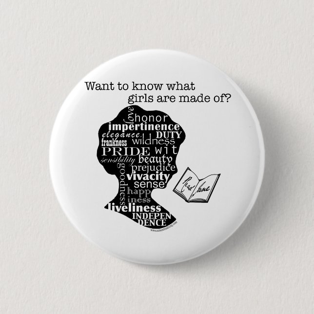 Read Jane Austen 6 Cm Round Badge (Front)