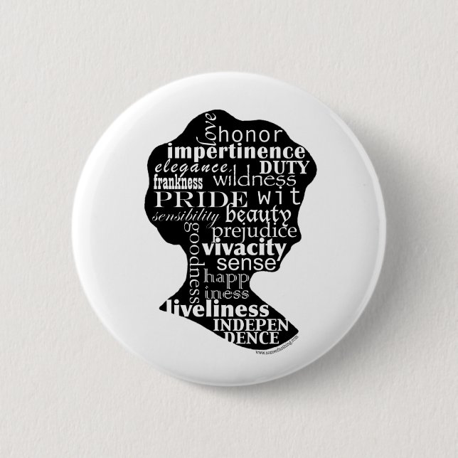 Read Jane Austen Cameo 6 Cm Round Badge (Front)