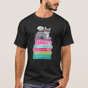 Read Jane Austen Cat Glasses Book Club Romantic No T-Shirt
