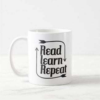 Read learn repeat coffee mug