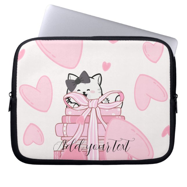Read • Love • Protect – Cat Book Electronics Bag (Front)