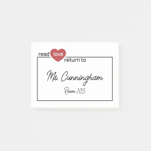 Read - Love - Return to Post-it Notes (Front)
