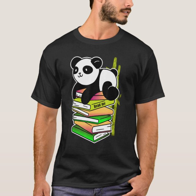 read me panda teaching reading learning bamboo T-Shirt (Front)