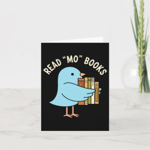 Read Mo Books Cute Blue Bird Book Lover Kids Card