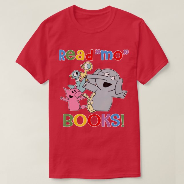 read mo books teacher library club piggie elephant T-Shirt (Design Front)
