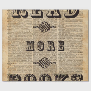 Read More Book Illustration Dictionary Page Art Wrapping Paper