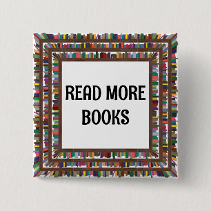 Read more books 15 cm square badge