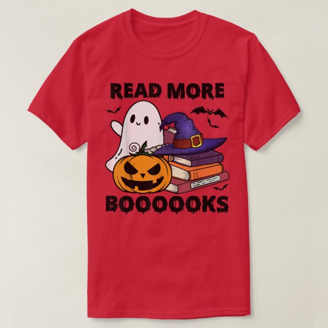 Read More Books Boo Librarian English Teacher Hall T-Shirt (Design Front)