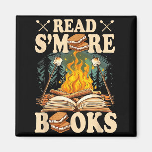 Read More Books Campfire Smores Camping Outdoors Magnet