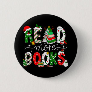 Read More Books Christmas Reading Book 6 Cm Round Badge