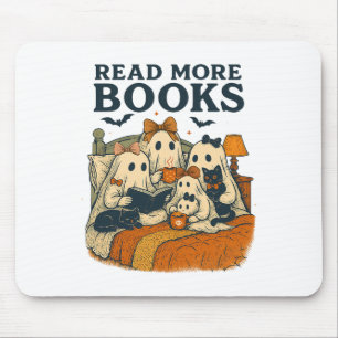 Read More Books Cute Ghost Family Halloween Men Wo Mouse Mat