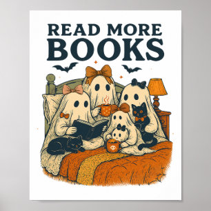 Read More Books Cute Ghost Family Halloween Men Wo Poster