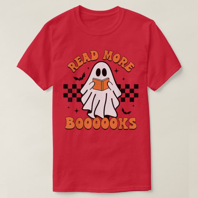 Read more books Cute Ghosts Read more boooooks Hal T-Shirt (Design Front)